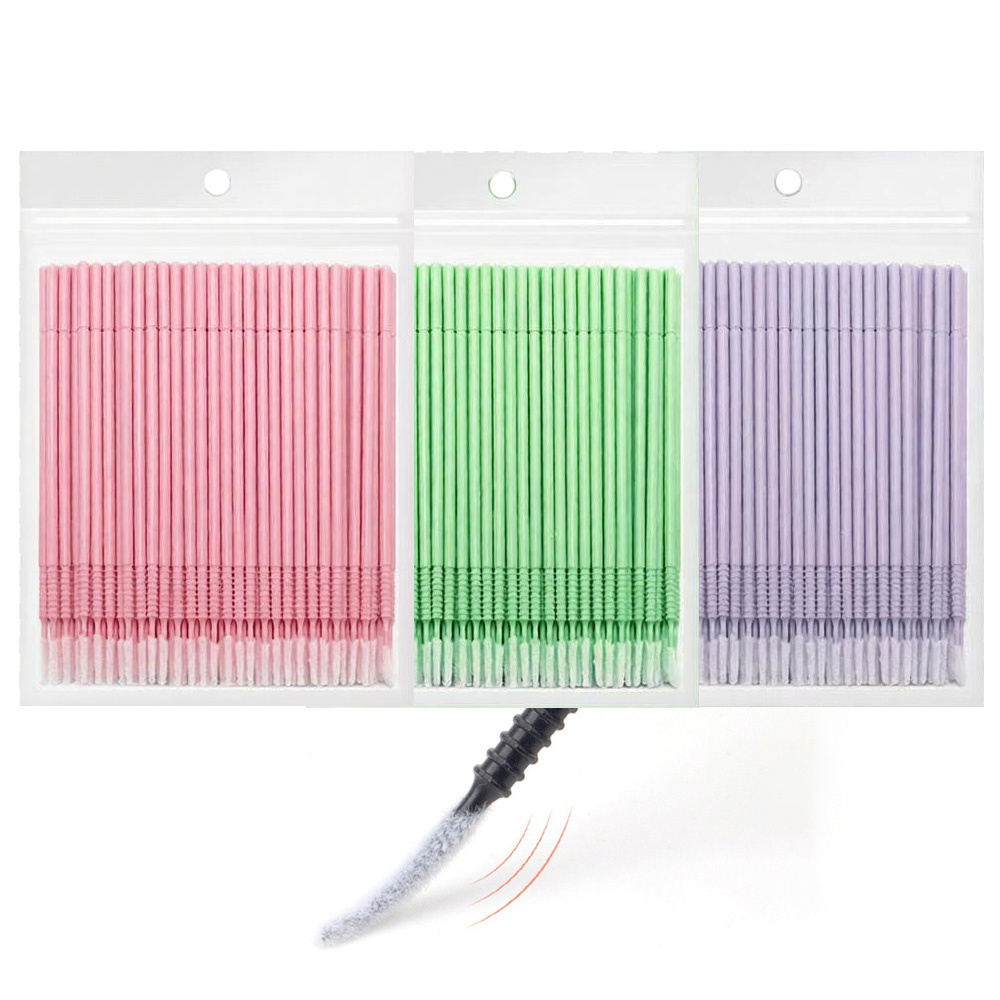 Eyelash Extension Cleaning - 500pcs Eyelash Extension Cleaning Swabs Long/Short