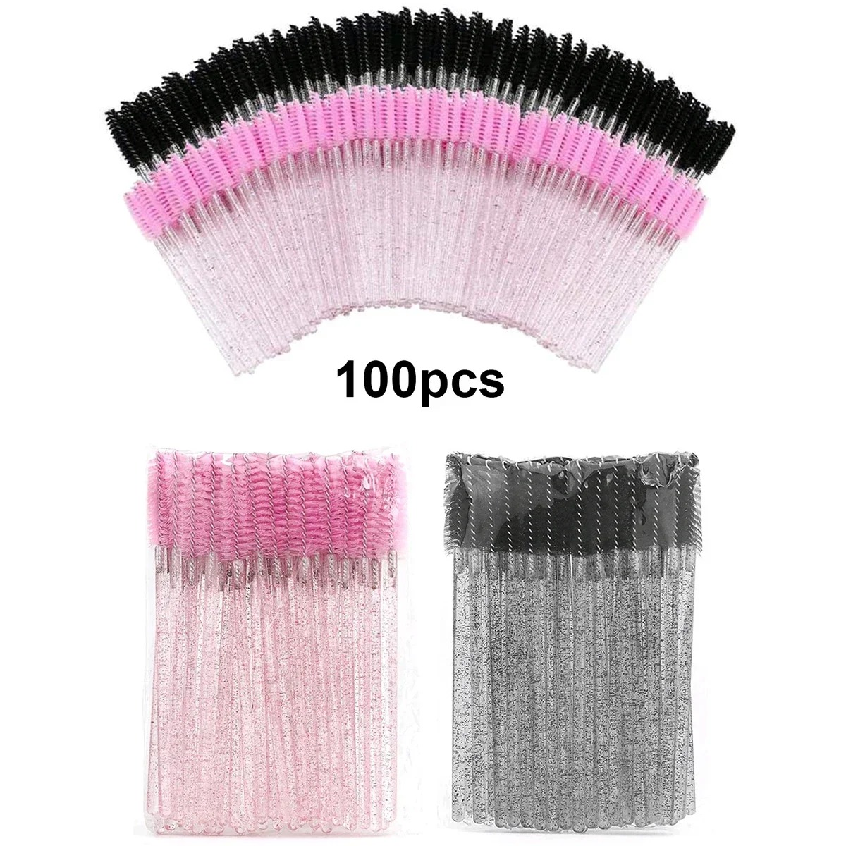 Eyelash Extension Options - 100pcs Disposable Eyelash Brushes Spoolies Micro