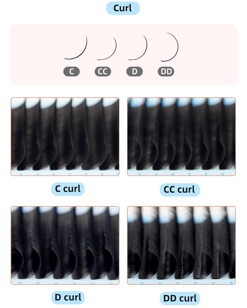 AGUUD J B C D Curl Volume Lash - đánh giá và giá Eyelash Extension Korea Natural