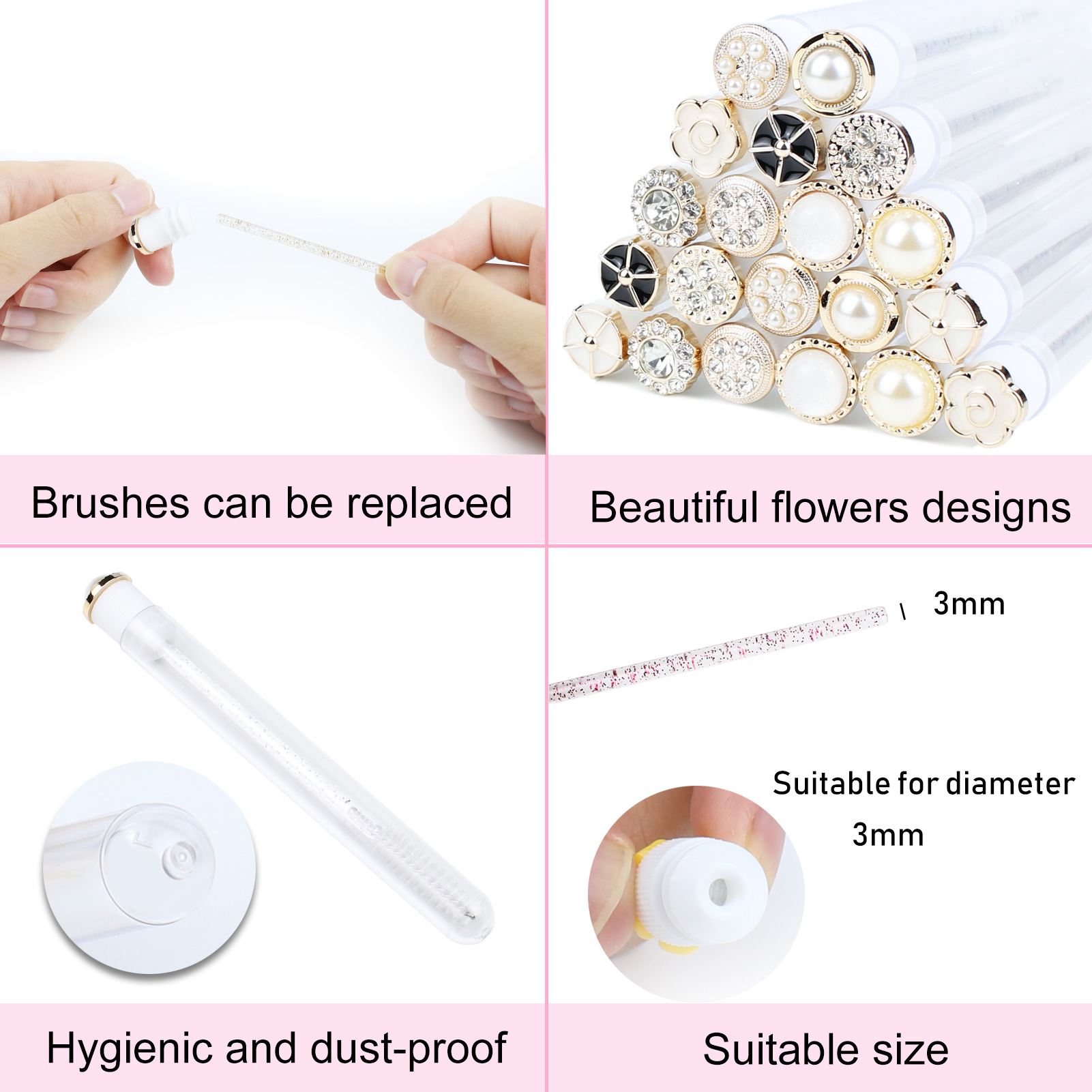 Mascara Wands Tube 20pcs Reusa - đánh giá và giá Eyelash Extension Options