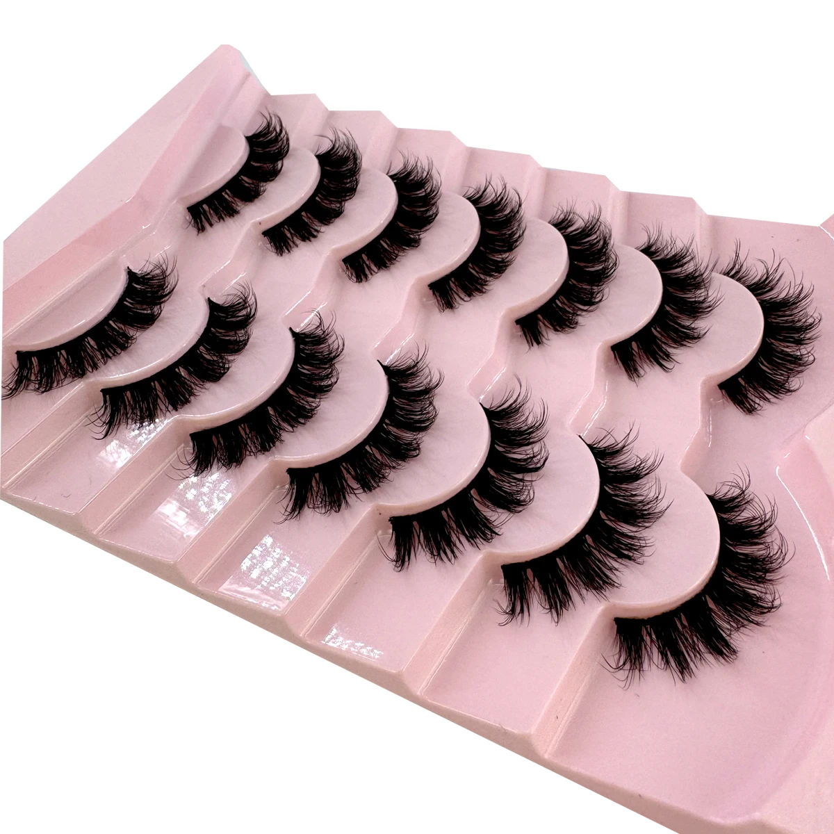 AMSDCN 7 Pairs Fluffy Cat Eye  - đánh giá và giá Eyelash Extension Volume Cat Eye