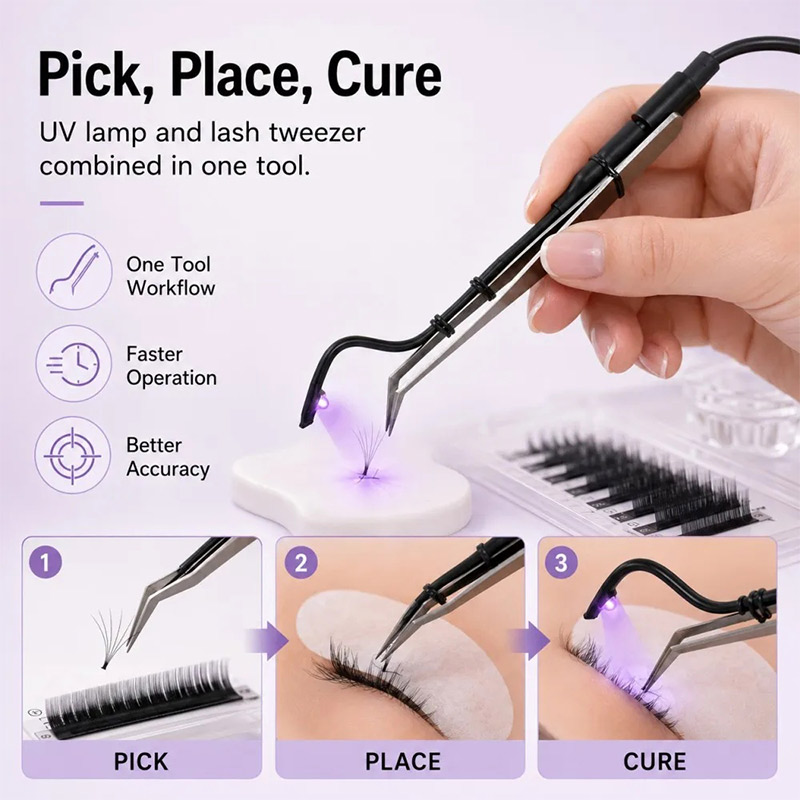 Mini UV Lash Lamp Tweezers 2‑S - đánh giá và giá Eyelash Extension Uv
