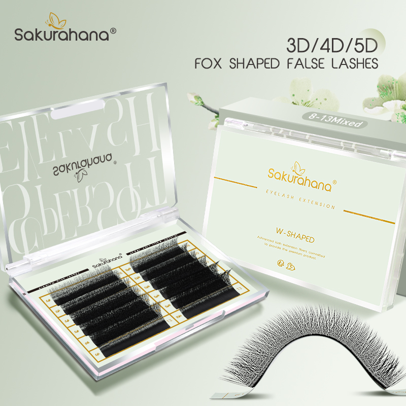 SAKURAHANA Fox 3D 4D 5D Shaped - đánh giá và giá Eyelash Extension Volume Cat Eye