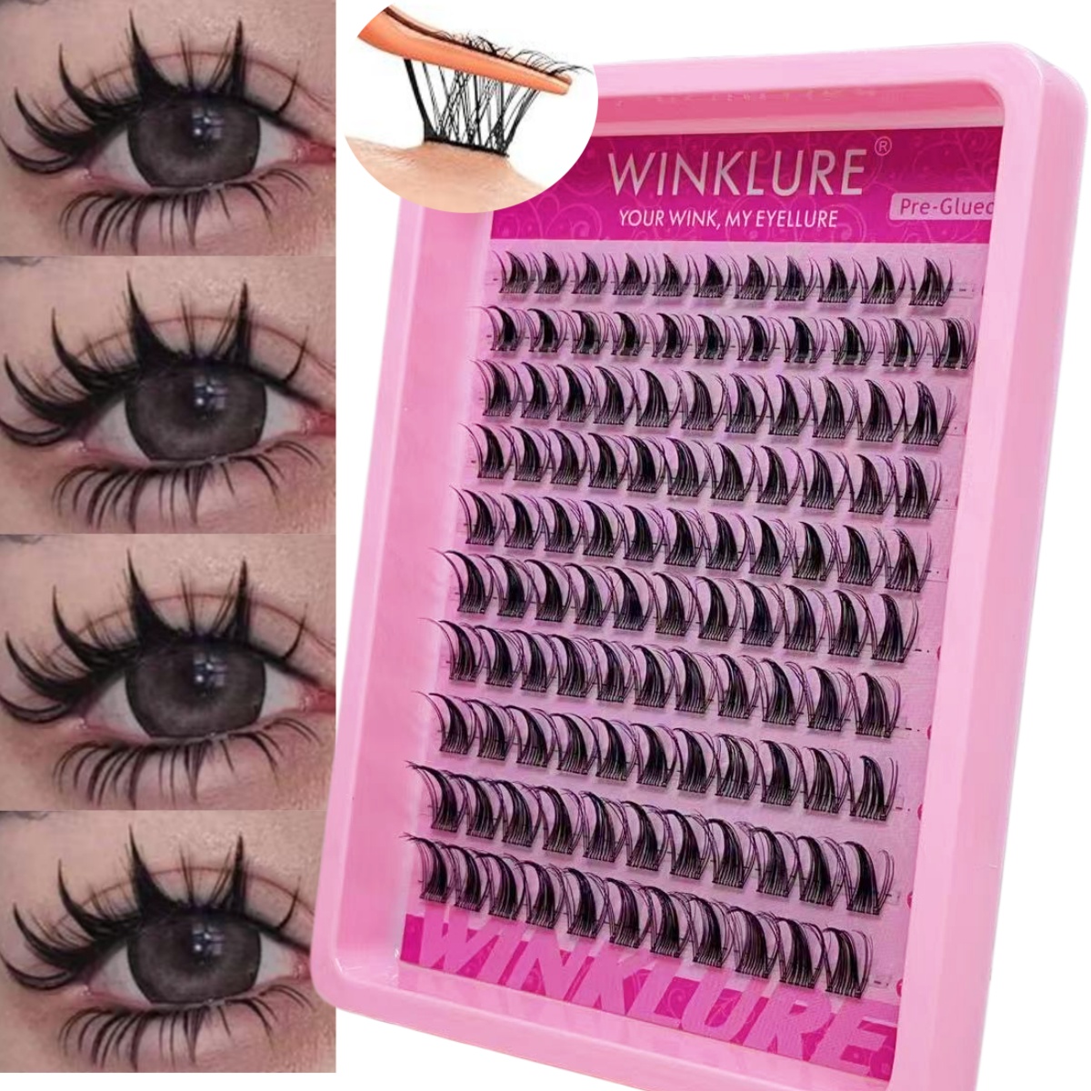 WINKLURE Self-Adhesive False E - đánh giá và giá Eyelash Extension Volume Cat Eye